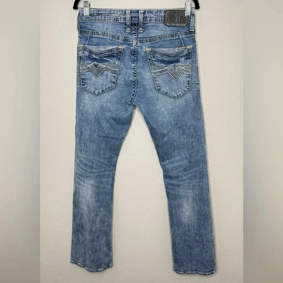 Salvage Other - Salvage Distressed Bootcut Embroidered 5 Pocket Men Jeans Size 30x30